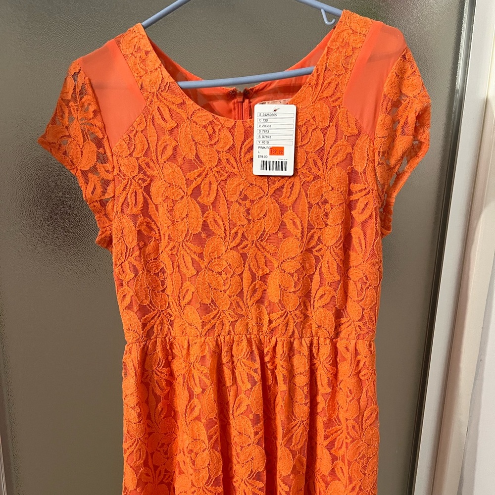 NEW Urban Outfitters Coincidence & Chance Peach Lace Dress